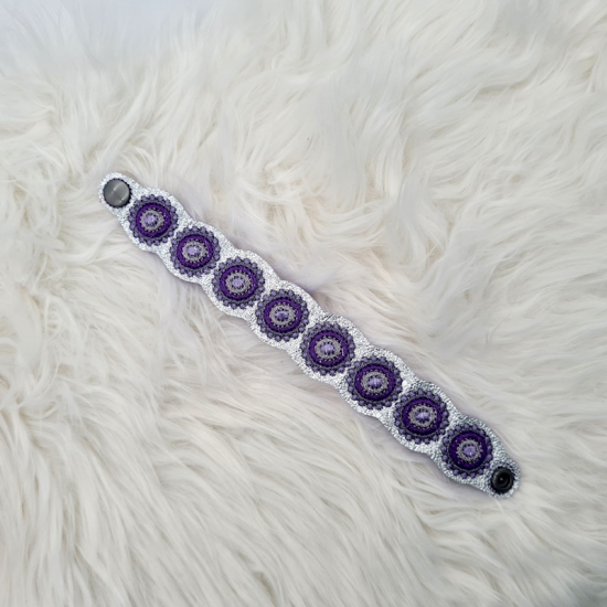 Preview: Armband in silber/lila, 22cm lang